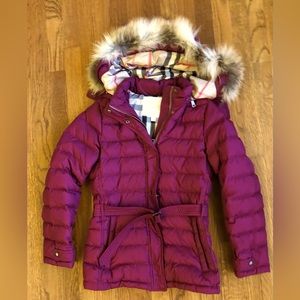 Burberry winter jacket girls size 14